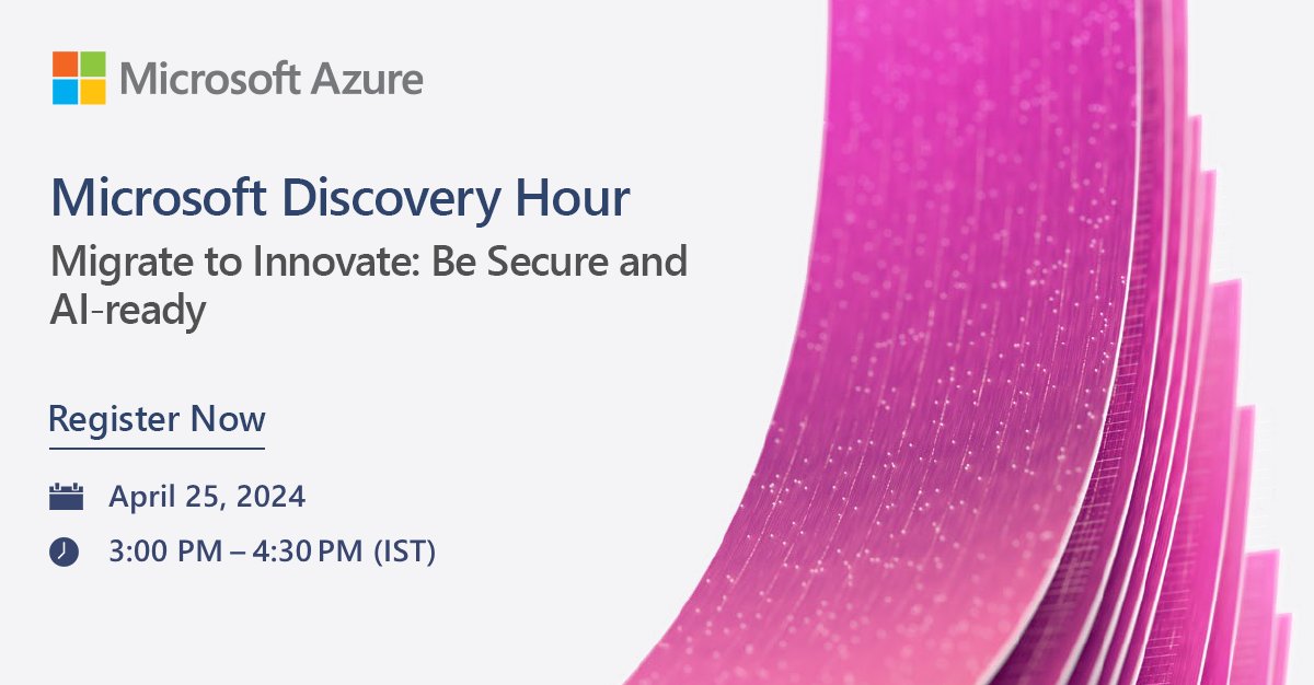 Join our free digital event to discover strategies for seamless cloud migration, enhanced ROI, and robust security measures. Don't miss out on this opportunity to shape the future of your business. Register now: msft.it/6019Y6dFX #DiscoveryHour