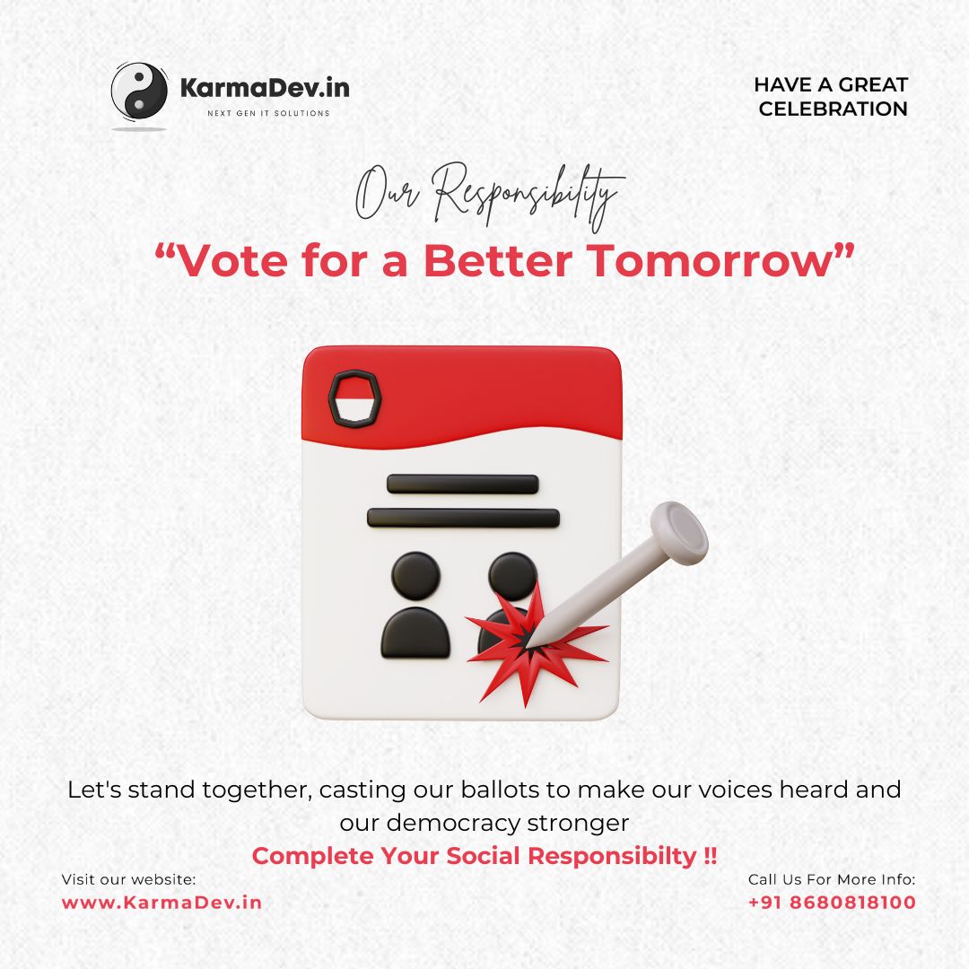 KarmaDev_in's tweet image. Today.... " The power of your hand ...."

Make sure to vote for the right candidate who really cares about people's wellness !!

" Complete Your Social Responsibility to bring the Better Leader  for your region"

#VoiceOfVote #ElectionDay #KarmaDev