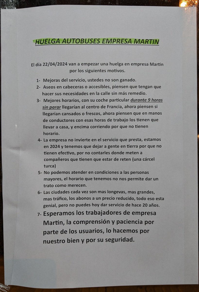Huelga de autobuses de la empresa Martín desde el lunes 22/04/2024

Lineas en #Fuenlabrada:
🚌 491
🚌 492
🚌 493
🚌 N803
🚌 N804

@Fuenlabradainfo
