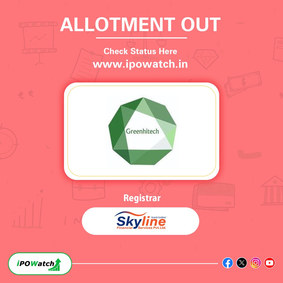 ⮞IPO Alert 🔔

🔸 IPO Allotment Out Status 🔔🔊
⮞ Greenhitech Ventures

Stay connected 🤝 with us for all the IPO-related updates 💪

#ipo #greenhitechventures #ipowatch #ipoupdates #ipoallotment #ipolisting #sharemarket #ipoalert