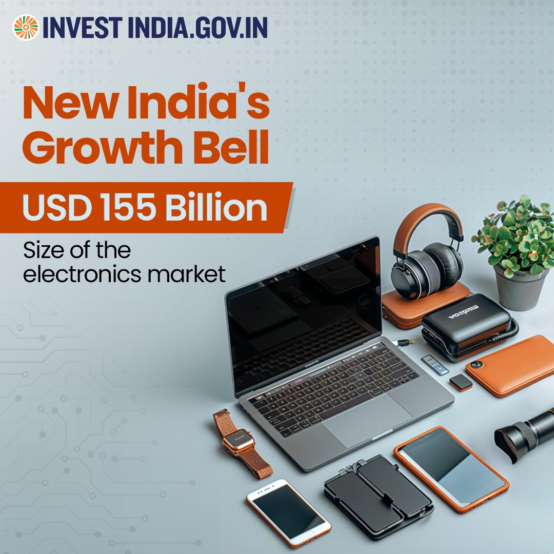 Domestic production contributes 65% to #NewIndia's electronics market, propelling a narrative of growth, innovation and self-sufficiency. Explore more opportunities in the sector at bit.ly/II-Electronics #InvestIndia #InvestInIndia #Electronics