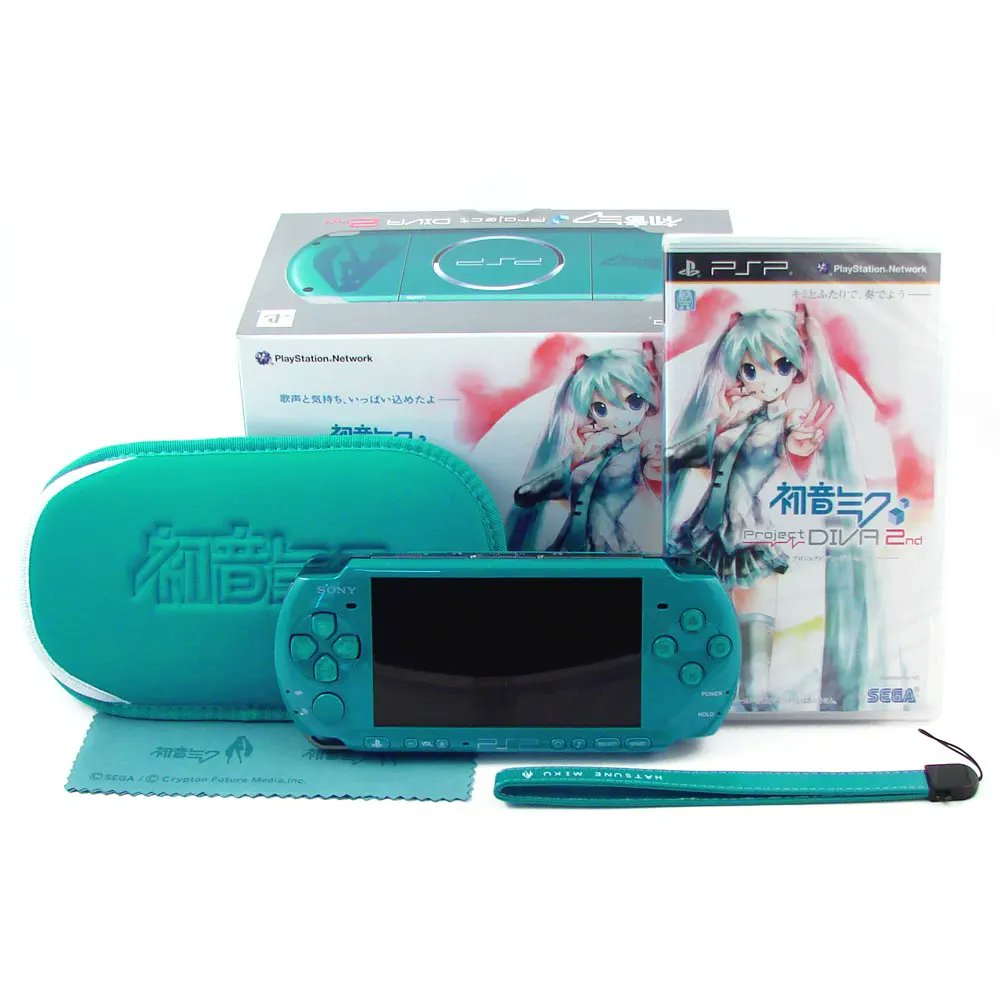 2010 Turquoise Green Sony PSP 3000 Hatsune Miku: Project Diva 2nd bundle.