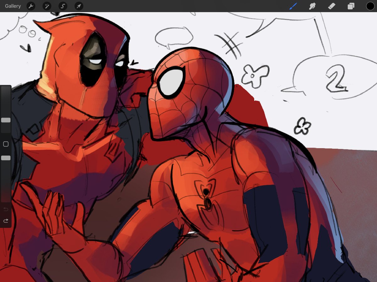 Sorry for not uploading, been super busy with school, have a wip #spideypool