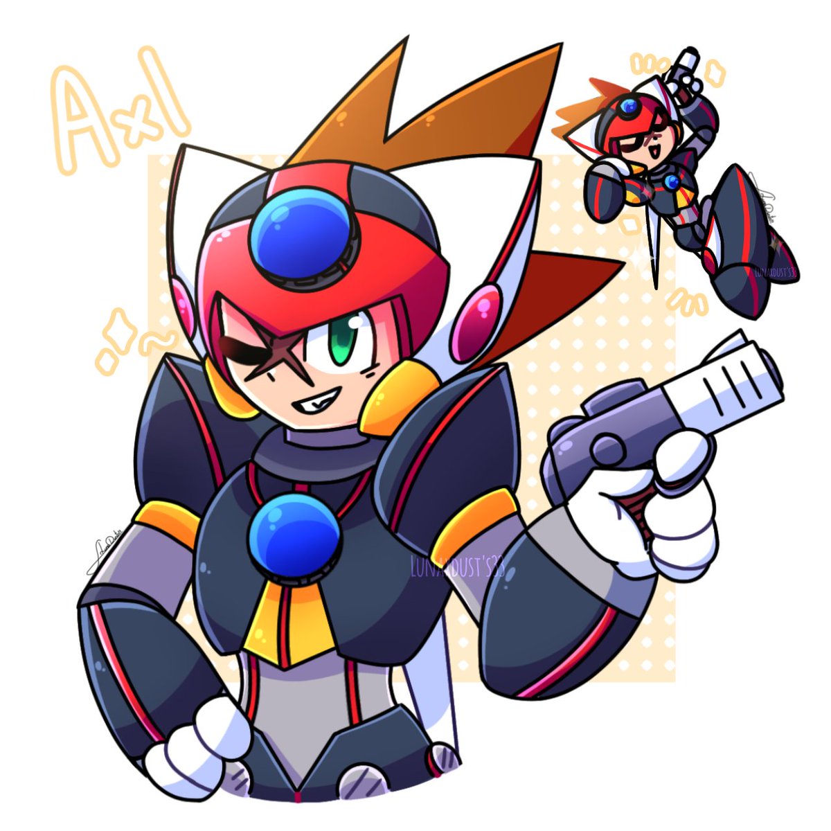 Axl the gunslinger! 💛
-----
#MegaMan #MegamanX #MegaManXDiVE #megamanx8 #Rockman #RockmanX #RockmanXDiVE #rockmanx8 #ロックマン #ロックマンX #ロックマンXDiVE #ロックマンx8 #axl #axel #capcom