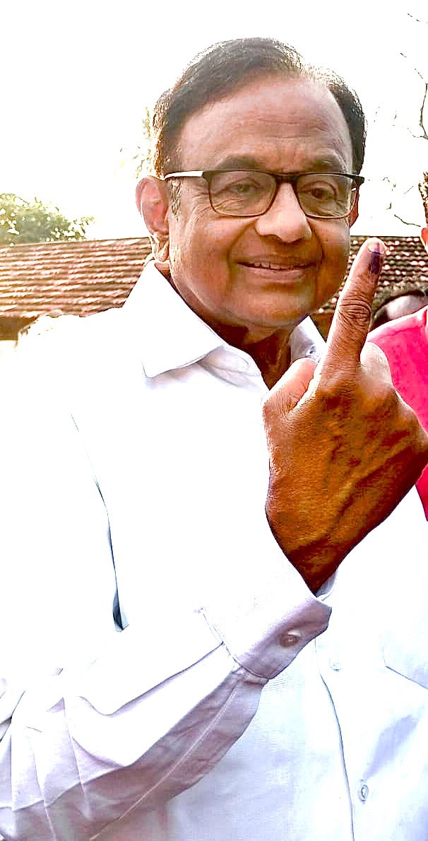 After casting my vote in Sivagangai constituency, TN