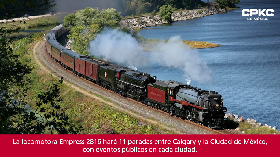 CPKCdeMexico's tweet photo. La gira del tren a vapor de @CPKCrail pasará por 11 ciudades de Norteamérica, la cual sirve para recordar nuestro pasado y celebrar nuestro futuro. 🚂
Esta experiencia sinigual iniciará el 24 de abril para festejar el Aniversario del #FinalSpike (Último Clavo). ¡Espérala! 🎉 https://t.co/RduwpGl2yO