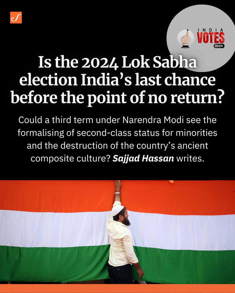 #LokSabhaElection2024 | When Indians cast their vote in the coming weeks, they would do well to be aware of the weight of their electoral choices, Sajjad Hassan writes. Read more: scroll.in/article/106661…