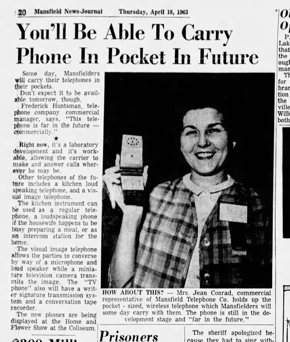 ‘You’ll Be Able To Carry Phone In Pocket In Future’ — Mansfield News-Journal (April 18, 1963)