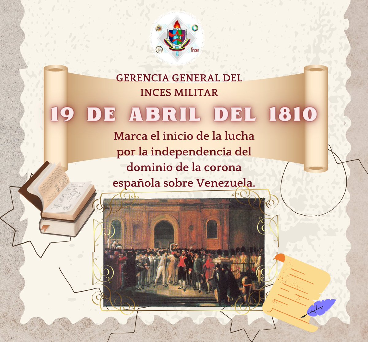 19 de Abril de 1810. Inició la emancipación de Venezuela. Viva la libertad 🕊️