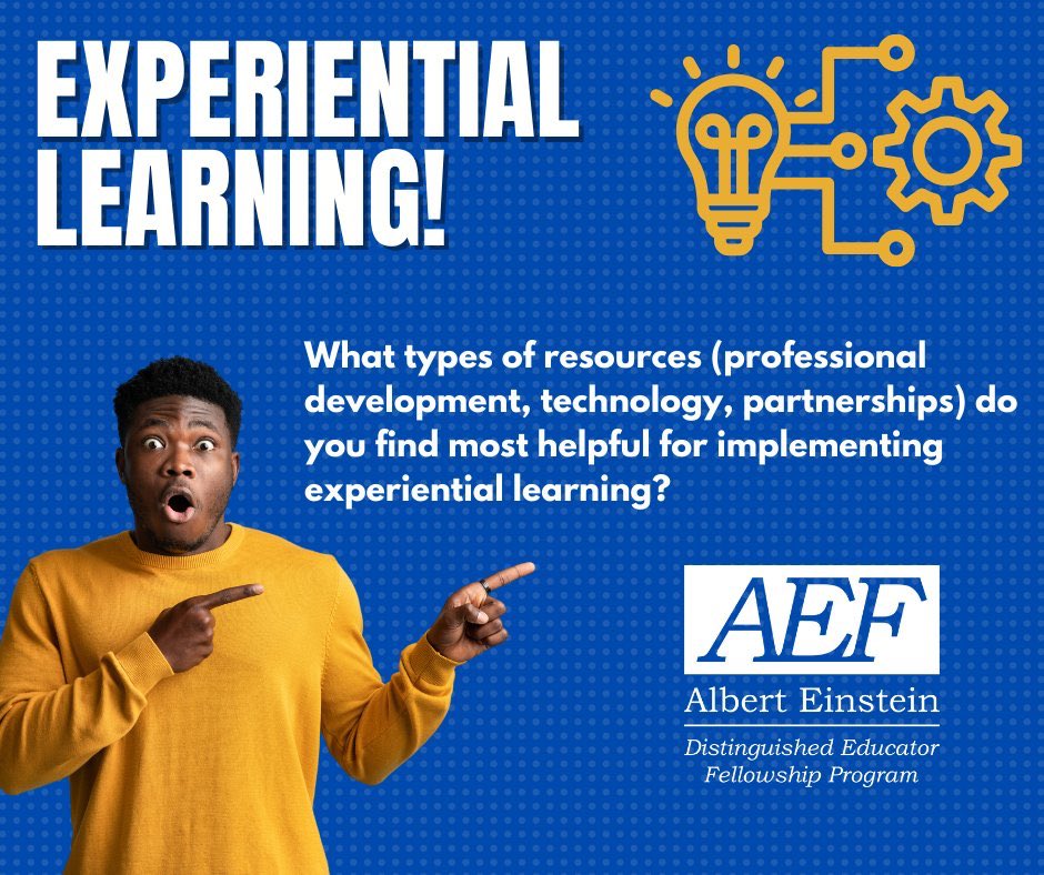 A: I look for resources that are easy to use, engaging for my students, relevant, and connects to their lives. I love to use images to capture, share, and celebrate the experiences of my students with a bit of problem solving for good measure. @AEF_Program #einsteinfellows23