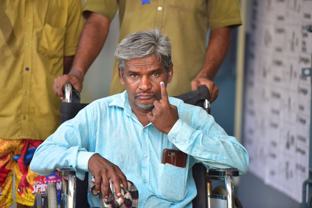 ErodeSVEEP's tweet photo. Empowerment at the Polls! 🗳️
Voters with disabilities making their voices heard, proudly showcasing their participation with inked fingers.
Every vote paves the way for inclusivity and change!
#தேர்தல்திருவிழாதேசத்தின்பெருவிழா
#VoteErodeVote #GoVoteTN #TNElections2024 #SVEEP #ECI https://t.co/D6JlTGYWGC