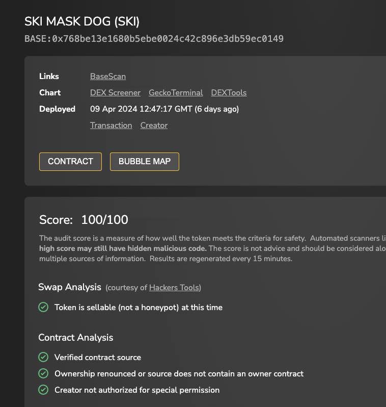 Also more screenshot for lore building 🖌️

Before = serial rugger deployer. 

After = golden boy dev stepped in aka. community owned. 

Attached web photo above represents our tokensniffer bubble maps as well. 

View our “top traders”section on desxcreener

An equal PvP field🔵
