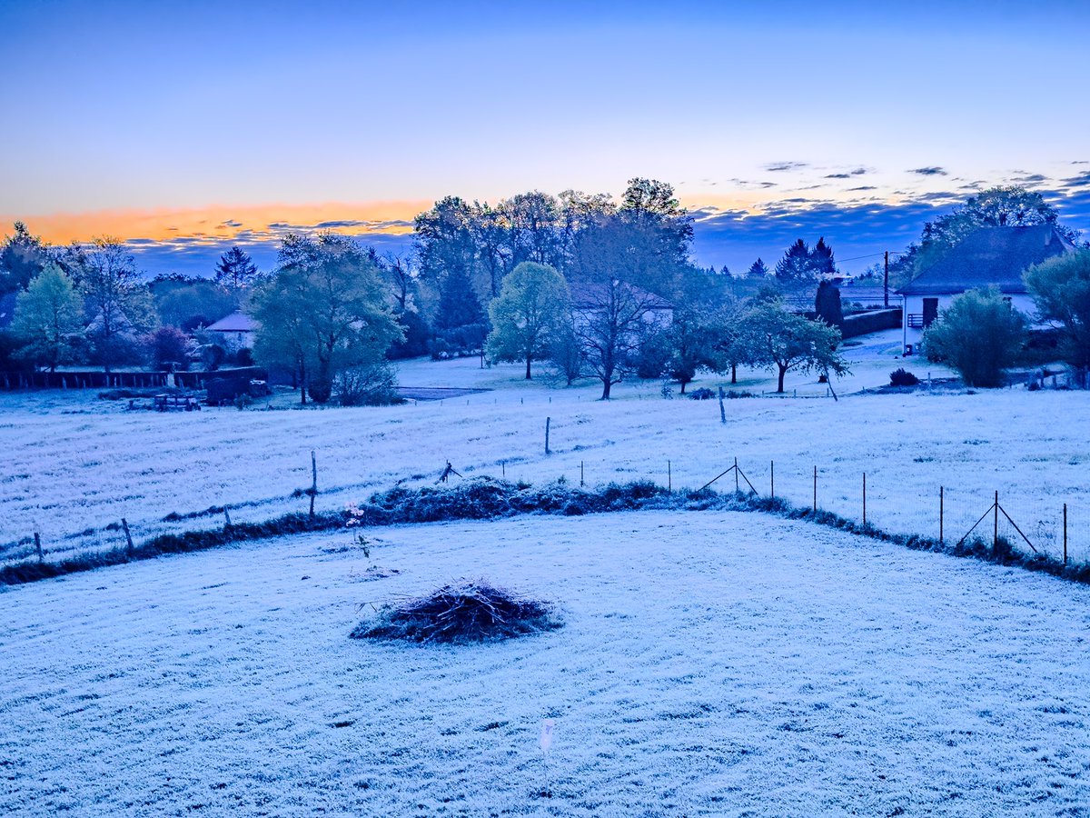 Ce matin avec -2.7 °C, nous pouvons dire à dieu à nos fruitiers sur Saint-Gence en Haute-Vienne ! @SergeZaka @Meteovilles @meteo60 @lachainemeteo @MeteoExpress