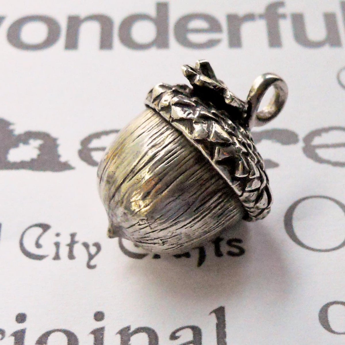 Handmade Sterling Silver Acorn Pendant  Large Silver Acorn Necklace  Handmade in USA Heirloom Acorn Unisex Pendant capitalcitycrafts.etsy.com/listing/198985… #giftideas #handmadeinUSA #artisanjewelry #Etsy #CapitalCityCrafts #AutumnJewelry