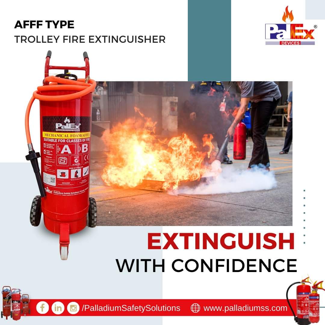 Extinguish with Confidence!

AFFF Type trolley Fire extinguisher

#Palex #PalladiumSafetySolutions #FireSafetySolutions #FireSafety #fireprevention #Fireprotection #FireDetection #fireextinguishers #AFFFTypetrolley