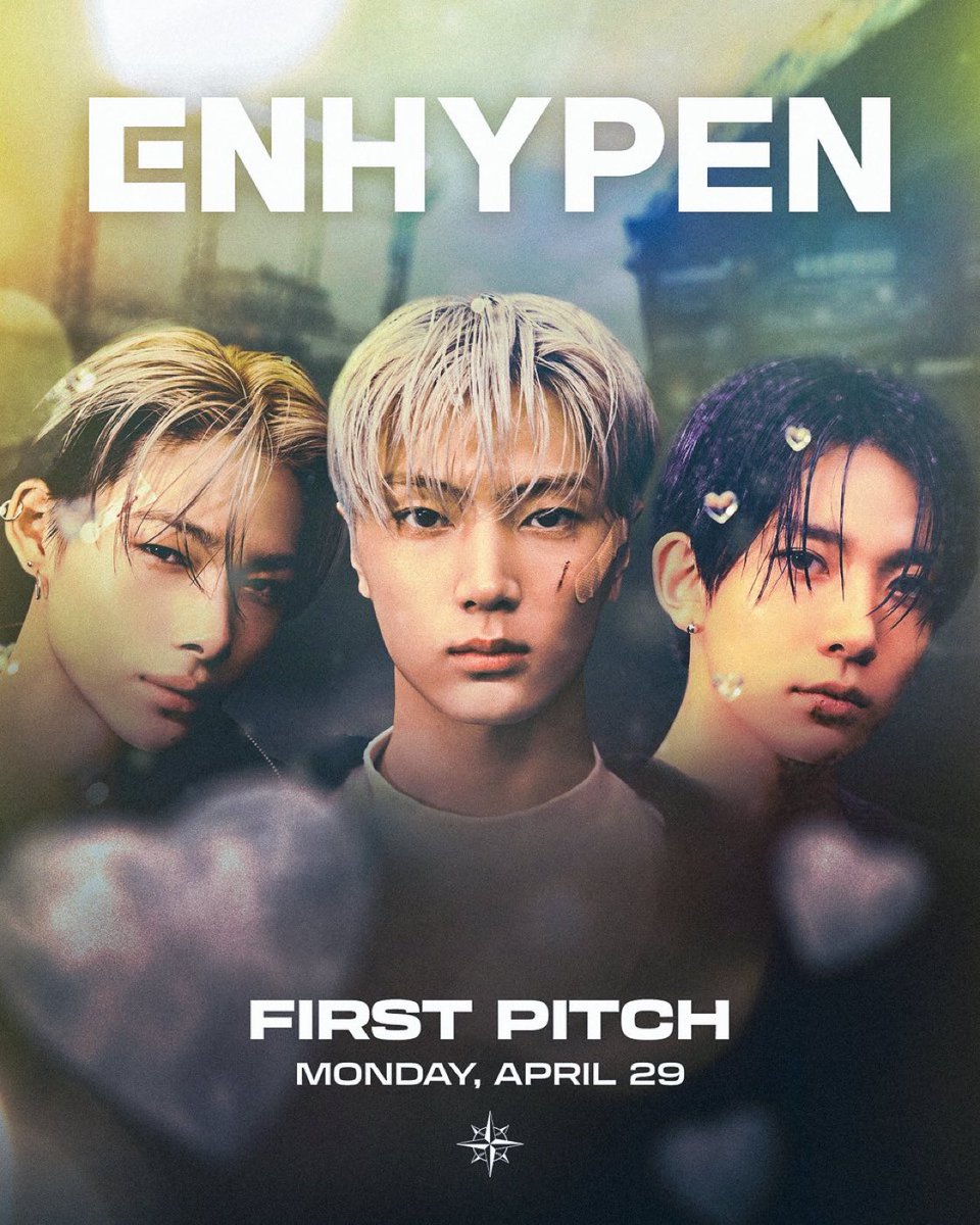 ENHYPEN's HEESEUNG, JAY and Ni-ki will throw the first pitch for the @Mariners at the Seattle Mariners vs. Atlanta Braves game at T-Mobile Park on April 29.