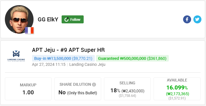 Don't miss out on @elkypoker action for APT Jeju. pokerstake.com/staking/search…
