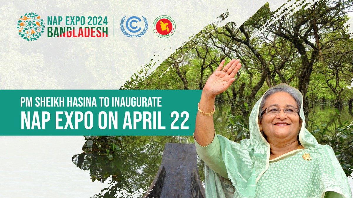 Prime Minister #SheikhHasina will inaugurate the UN Climate Adaptation Conference National Adaptation Plan (NAP) Expo 2024 in Dhaka which will be held from from April 22 to 25. @UNFCCC Executive Secretary @SimonStiell will be present at the #NAPExpo.
👉unb.com.bd/category/Envir……