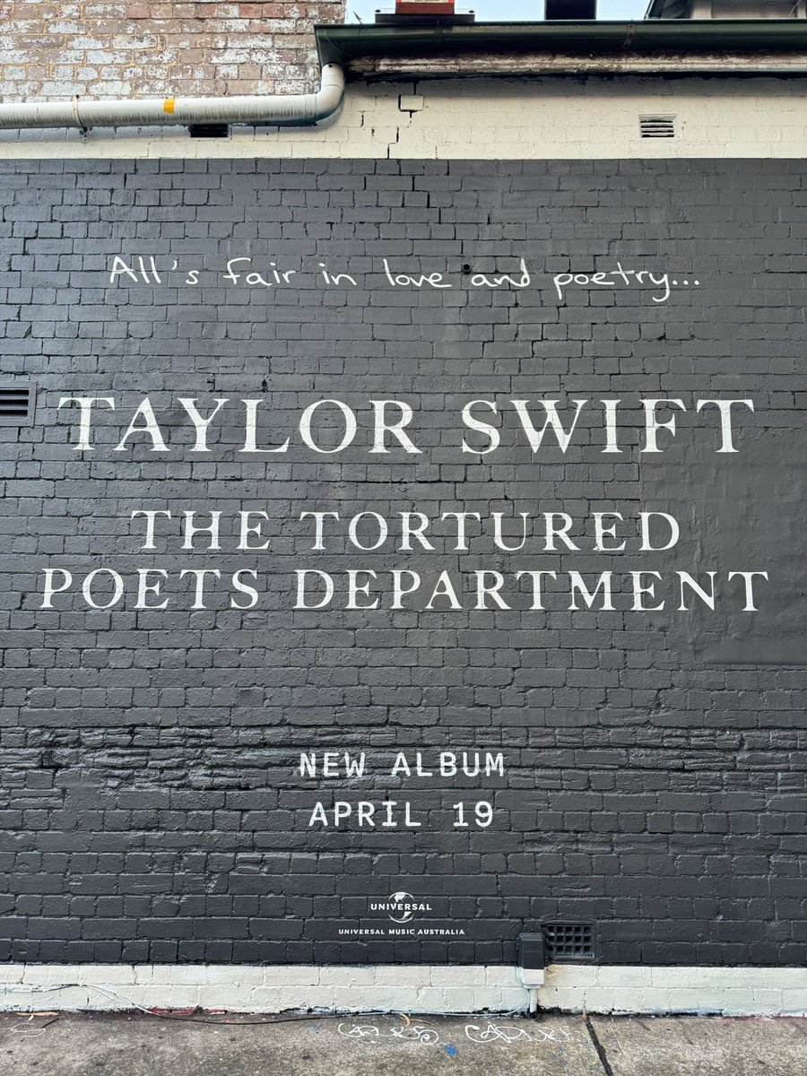 All’s fair in love and poetry… THE TORTURED POETS DEPARTMENT is out now! 🤍 #TTPD As seen in Mary Street, Newtown in Sydney! photo from @bizarrescenes