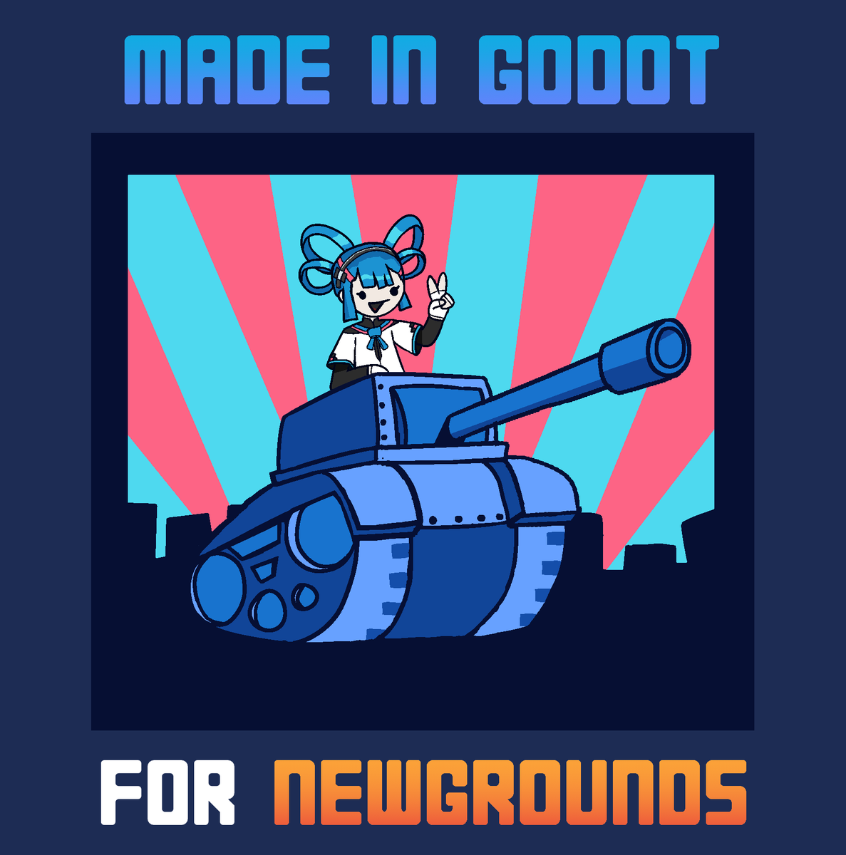 Made a custom Newgrounds themed @godotengine bootsplash for my future Godot projects! I used the Sophia design by @TysonTanX cause I just find it unbelievably adorable