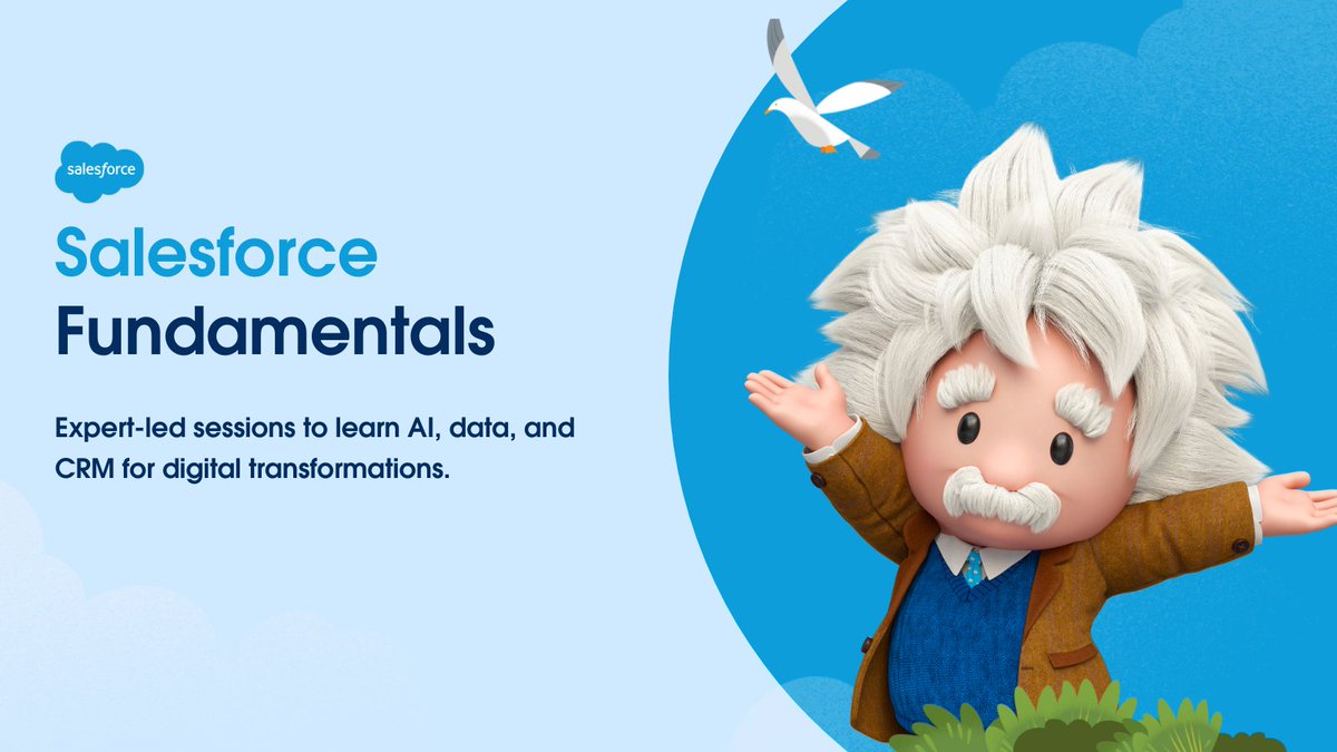 🚀Jumpstart your tech career with Salesforce Fundamentals, a free, expert-led series that helps you learn how to use AI, data, and CRM to power digital transformations.

Spots are filling up fast, so register for free now: sforce.co/48Ik0P9
