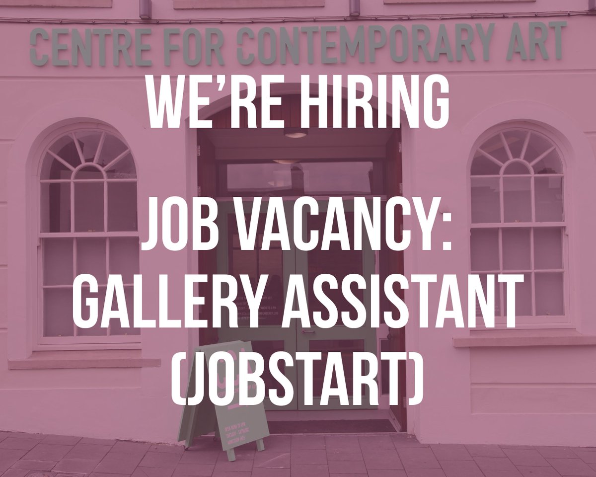 🧑‍💻 We’re Hiring: Gallery Assistant Deadline: 20 May We're seeking a person to join our team as Gallery Assistant through the Jobstart scheme open to 16–24 year olds who are currently unemployed, not in education or training, or in receipt of benefits ccadld.org/news/were-hiri…