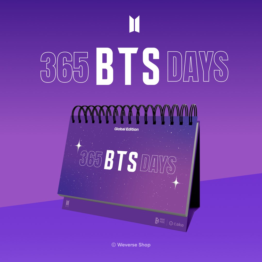 #BTS (@bts_bighit) 365 BTS DAYS (New Cover Edition) 사전 제작 분 예약 판매 안내💜 #ARMY 의 매일을 응원해 줄 만년 일력을 #WeverseShop 에서 만나보세요! 🗓️예약 판매 기간 : 4월 22일(월) 11 AM ~ 재고 소진 시 (KST) 🛒#WeverseShop : weverse.onelink.me/qt3S/orw1rqtl