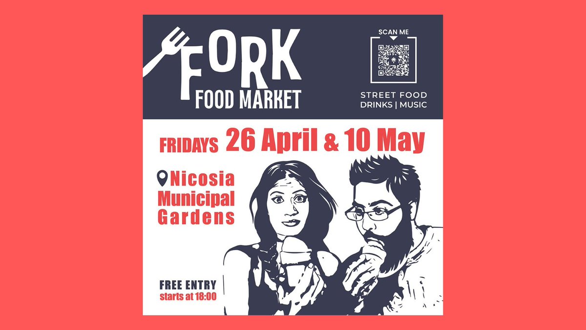 Mark your calendars! 🗓️ The next dates for the Fork Food Market are April 26th and May 10th. Get ready to indulge in a culinary adventure under the stars at Nicosia's Municipal Gardens. See you there! 🌟🍔 #SaveTheDate #ForkFoodMarket #Nicosia #visitnicosia