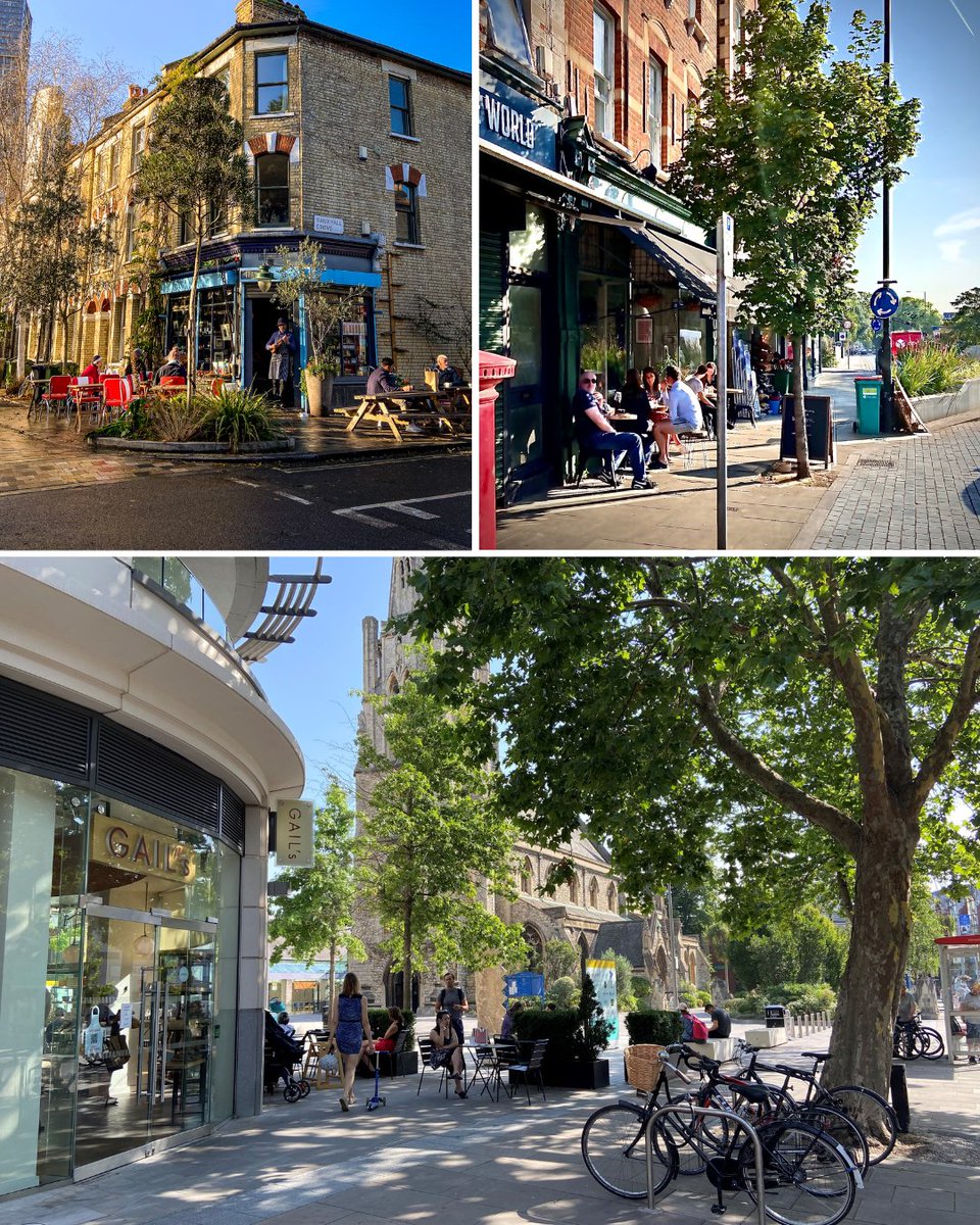 Something simple, like investing in a couple of 🌳🌳trees to add shade + interest outside a cafe makes a world of difference A grey 'space' transforms into a verdant 'place' where customers can sit & watch the world go by ☕️🍷😎 🌳Trees = 💵Good for business👉@TreesforStreets