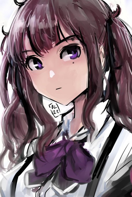 「purple bowtie school uniform」 illustration images(Latest)