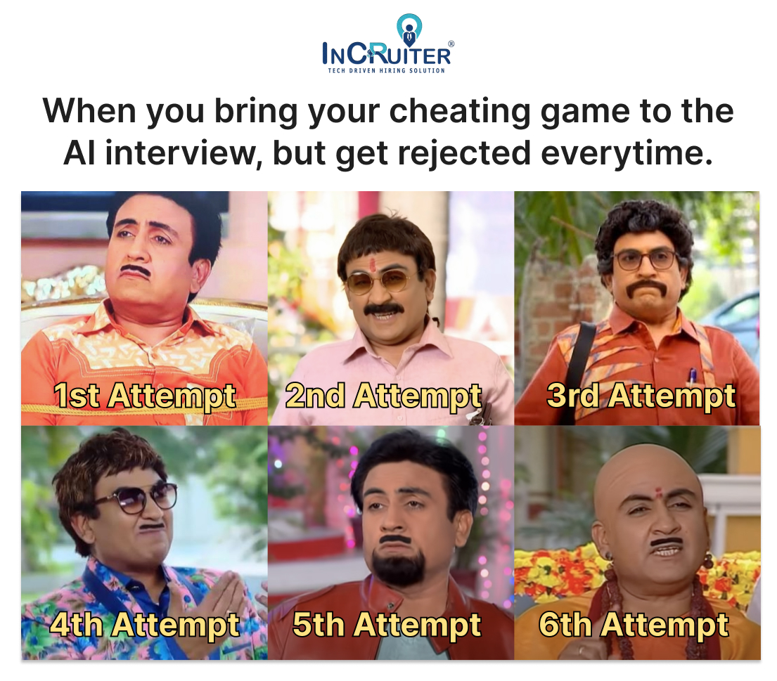 incruiter19's tweet photo. Trying to cheat our AI interview? Think again!😎 
.
.
.
#ai #interview #meme #mememarketing #incruiter https://t.co/ClCrCDCViO