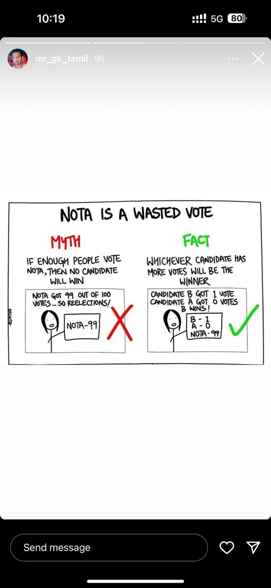 You're not a contrarian intellectual or 'cool non-political' person 'cause you vote for NOTA/don't vote.

You're just an unwitting brainwashed bootlicker of Mylapore sanghis. And they're laughing behind your back as they line up to vote for any anti-DMK party that can win.