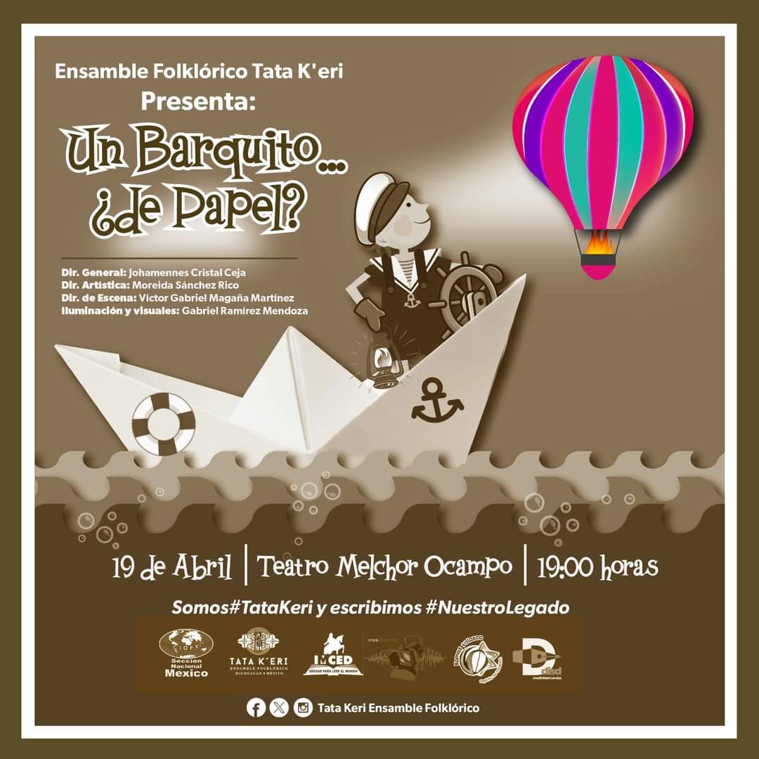 FolkTataKeri's tweet photo. Dentro del marco del bien merecido Homenaje al Gran amigo Rubén Ramírez Toledo.
Cordialmente invitados al Estreno de Un Barquito... ¿De papel? 
19 de Abril Teatro Ocampo 19:00hrs
Entrada GRATIS agradecemos.  Los Esperamos...
Somos #TataKeri y escribimos #NuestroLegado https://t.co/Ge0FQNKsDS