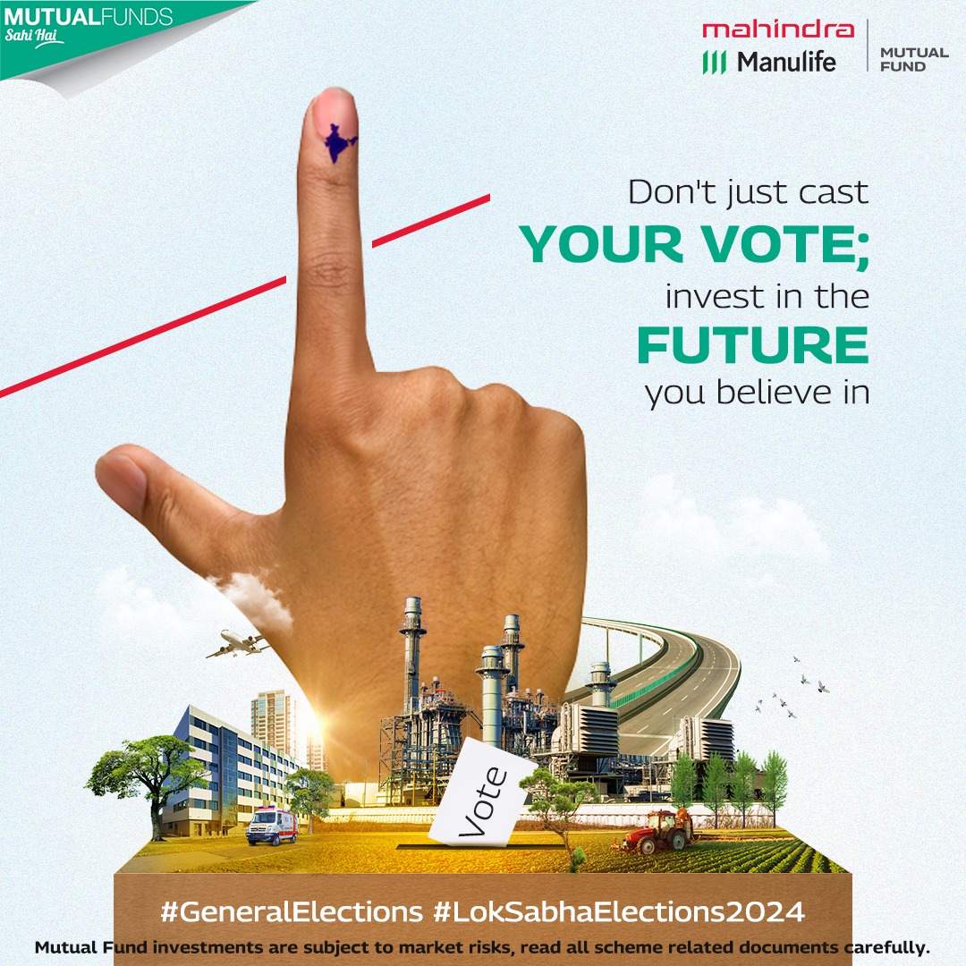 As the nation heads to the polls, exercise your right to freedom for a better tomorrow! #MahindraManulifeMF #LokSabhaElections2024 #GeneralElections #Vote4INDIA #Investment #FinancialPlanning #PersonalFinance #MutualFunds #MutualFundsSahiHai