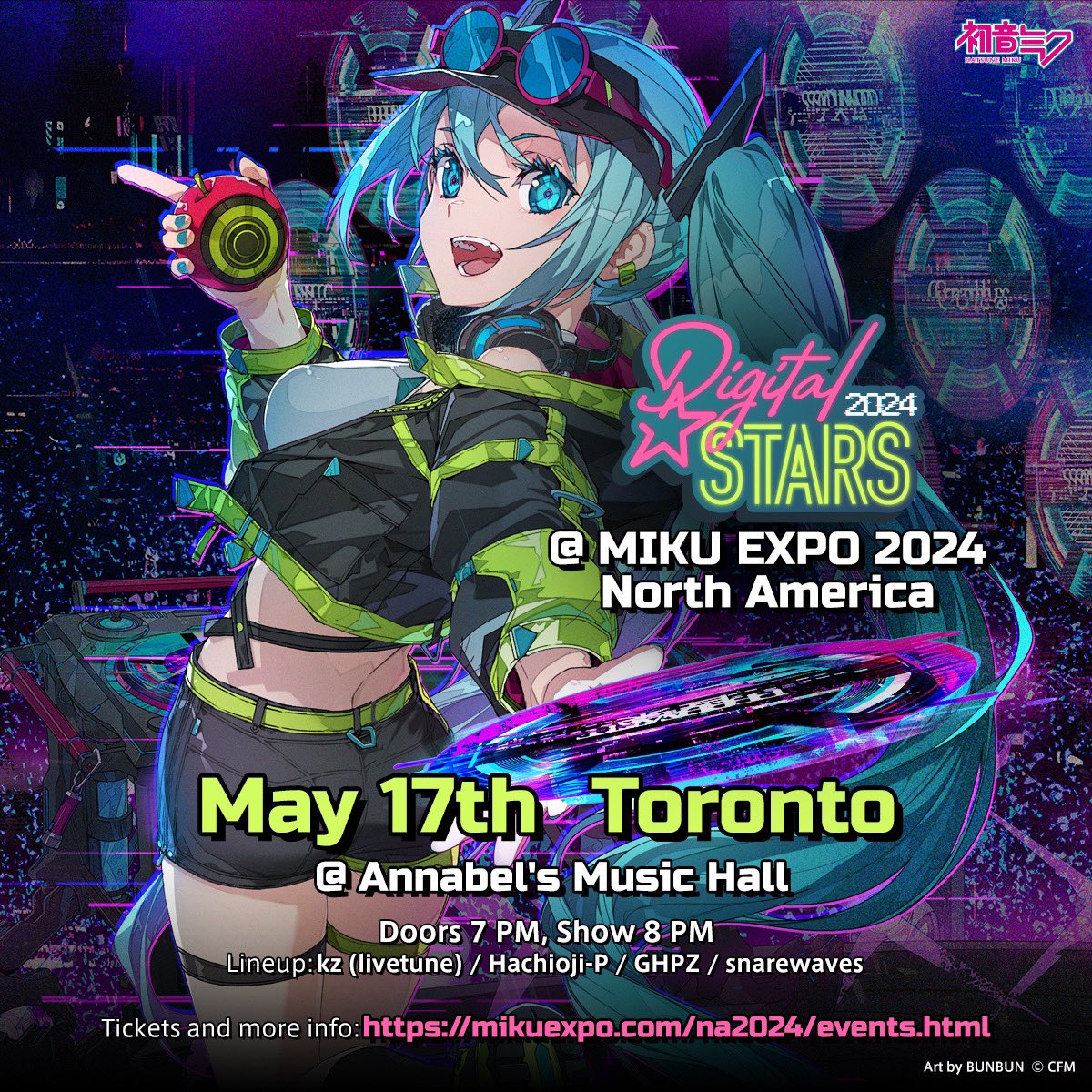 #DigitalStars @ MIKU EXPO 2024 North America The 2nd show @ The Glass House Pomona has finished. Thank you for coming and we hope you all had a blast🎉 See you in Toronto @ Annabel's Music Hall on May 17th. 🎫Ticket: x.gd/Rpsjr #DigitalStars2024 #MIKUEXPO2024