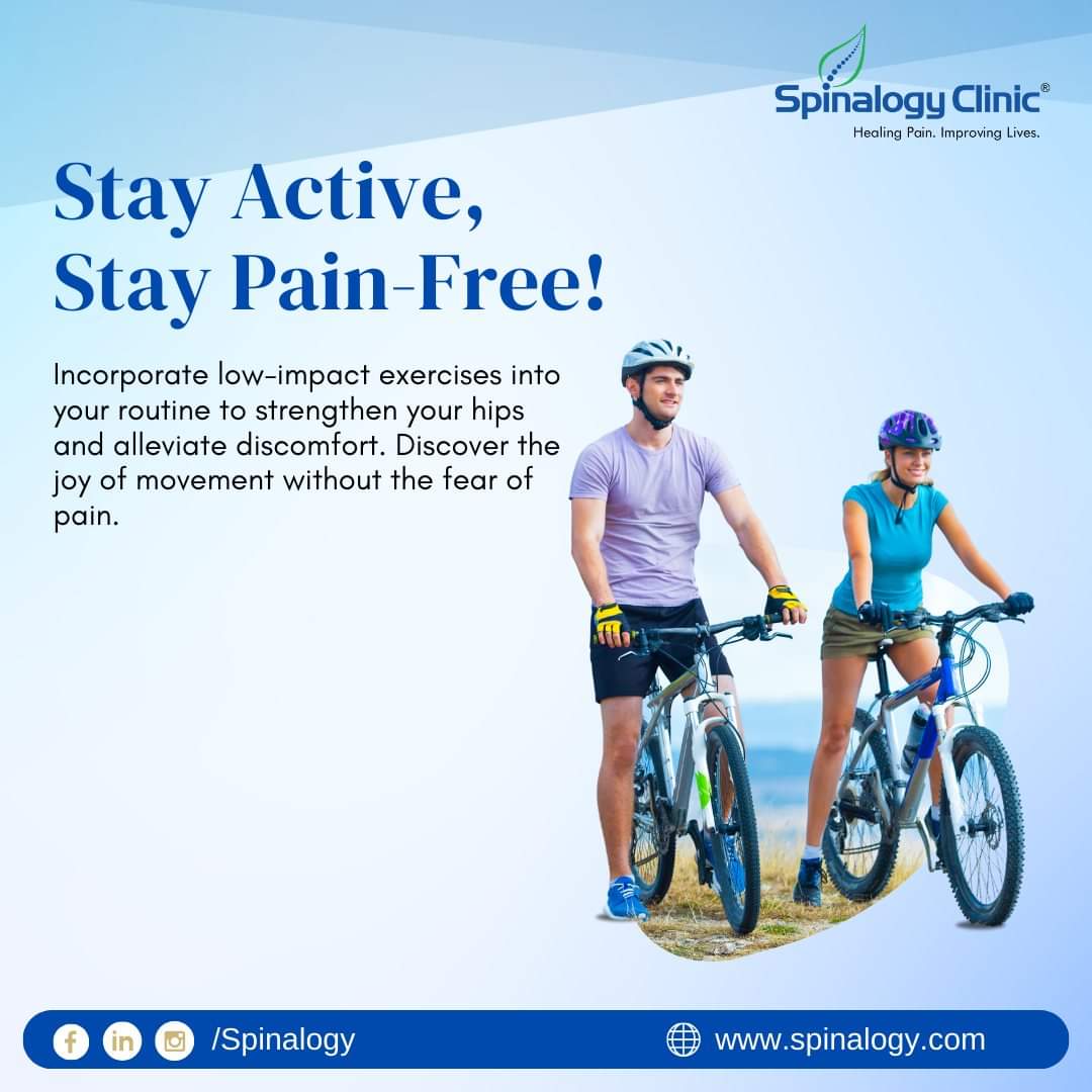 spinalogy's tweet photo. Stay Active, Stay Pain-Free!
Incorporate low-impact exercises into your routine to strengthen your hips and alleviate discomfort. Discover the joy of movement without the fear of pain.
#Spinalogy #painfree #pune #india #hippain #hippainrelief
#hippaintreatment #spinalogyclinc https://t.co/LmPlbCzhRd