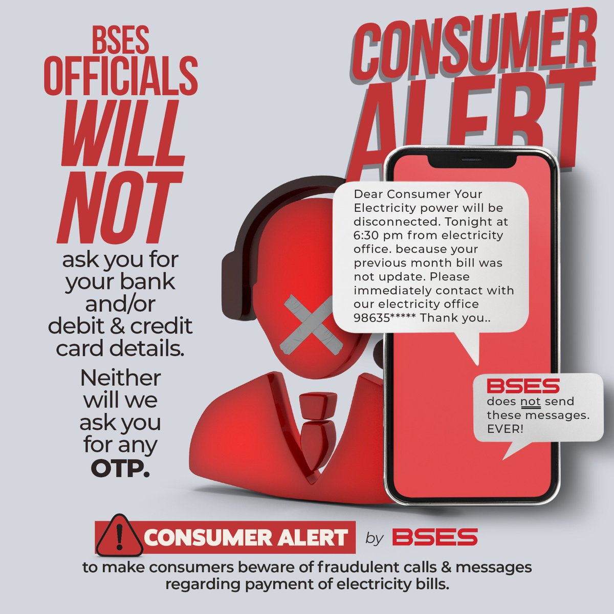 Don't fall victim to the deceitful tactics of scammers! Beware of fraudulent calls and messages claiming to be from BSES, demanding bogus electricity bill payments. These cunning fraudsters are preying on innocent consumers, enticing them into downloading harmful software or