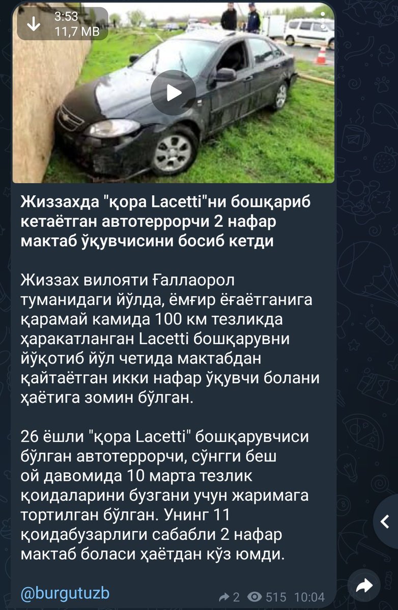 Shu iflos biror betonga urilib yoxud boshqa baloga yo'liqib majag'lanib ketsa alam qilmasdi. Ota-onasi tarbiya bermagan ablahni deb qanchadan qancha insonlar qaqshab qoldi!

Bo'lib ham besh oyda 10 marta qoida buzgan ekan. Yana aynan bir band bo'yicha. 

Jin ursin