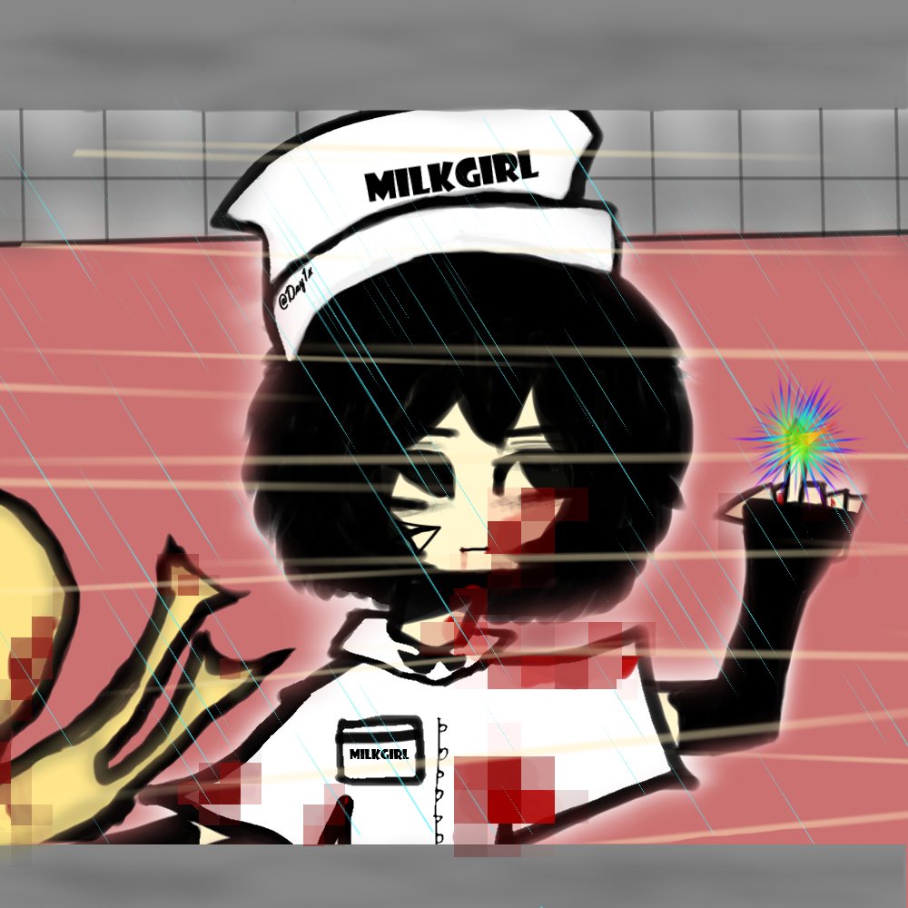 chanitablox's tweet photo. I made a recreation of the Milkman character but in a female version and it didn't look so good jsjs😭 ( help it's crooked)... #ThatsNotMyNeighbor #milkmanfanart #milkman #milkgirl #HoonMan #FrancisMosses https://t.co/Ri4a9zg4om