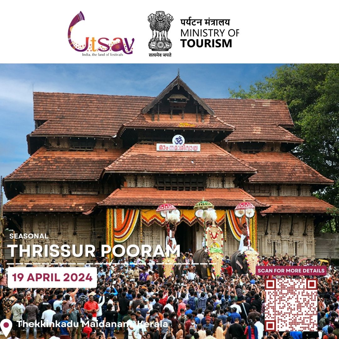 Experience the majestic fusion of spirituality and culture at the Thrissur Pooram festival, where vibrant elephants, dazzling parasols, and enchanting percussion music come together in a breathtaking celebration! 🐘🎉 #ThrissurPooram #KeralaCulture #SpiritualSpectacle