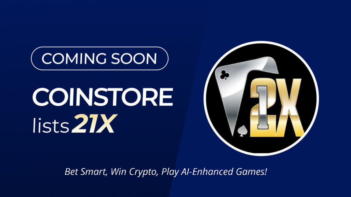 Embark on a gaming adventure with 21X! This groundbreaking platform fuses AI and crypto for customized gaming and real rewards. Play, win, and earn BTC, ETH, and more! Join the action on @CoinstoreExc now. Join:h5.coinstore.com/h5/signup?invi… #21X  #Coinstore @21xcasino @CoinstoreExc
