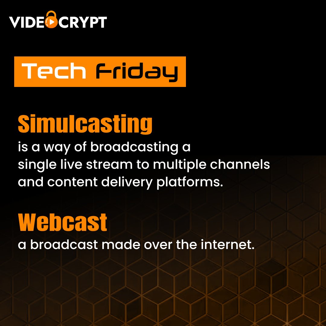 Our latest post is revealing some more mysteries behind the world of video streaming. catch up with these new words for your diary.

#techfriday #friday #streaming #streamingplatform #videostreaming
#webcast #livestreaming #learnwithvideocrypt #videocrypt