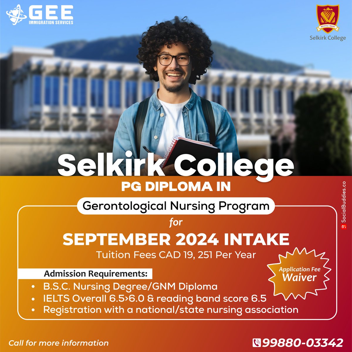 Set your career by studying at Selkirk College in Canada.
.
🚀 For more info, dial +91 9988003310 or +91 9988003342.
.
#studyvisa #studyincanada #studyabroad #newjourney #immigrationlawyer #fastprocessing #studyoverseas #immigrationexperts #gurpreetwander #geeimmigrationbathinda