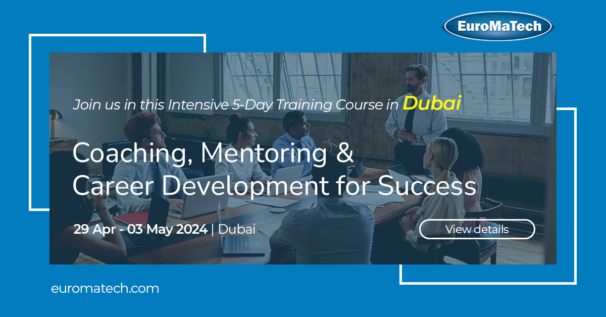 Coaching, Mentoring & Career Development for Success

Enroll now!
euromatech.com/seminars/coach…

#euromatech #training #trainingcourse #coaching #mentoring #careerdevelopment #success #hr #humanresource #hrm