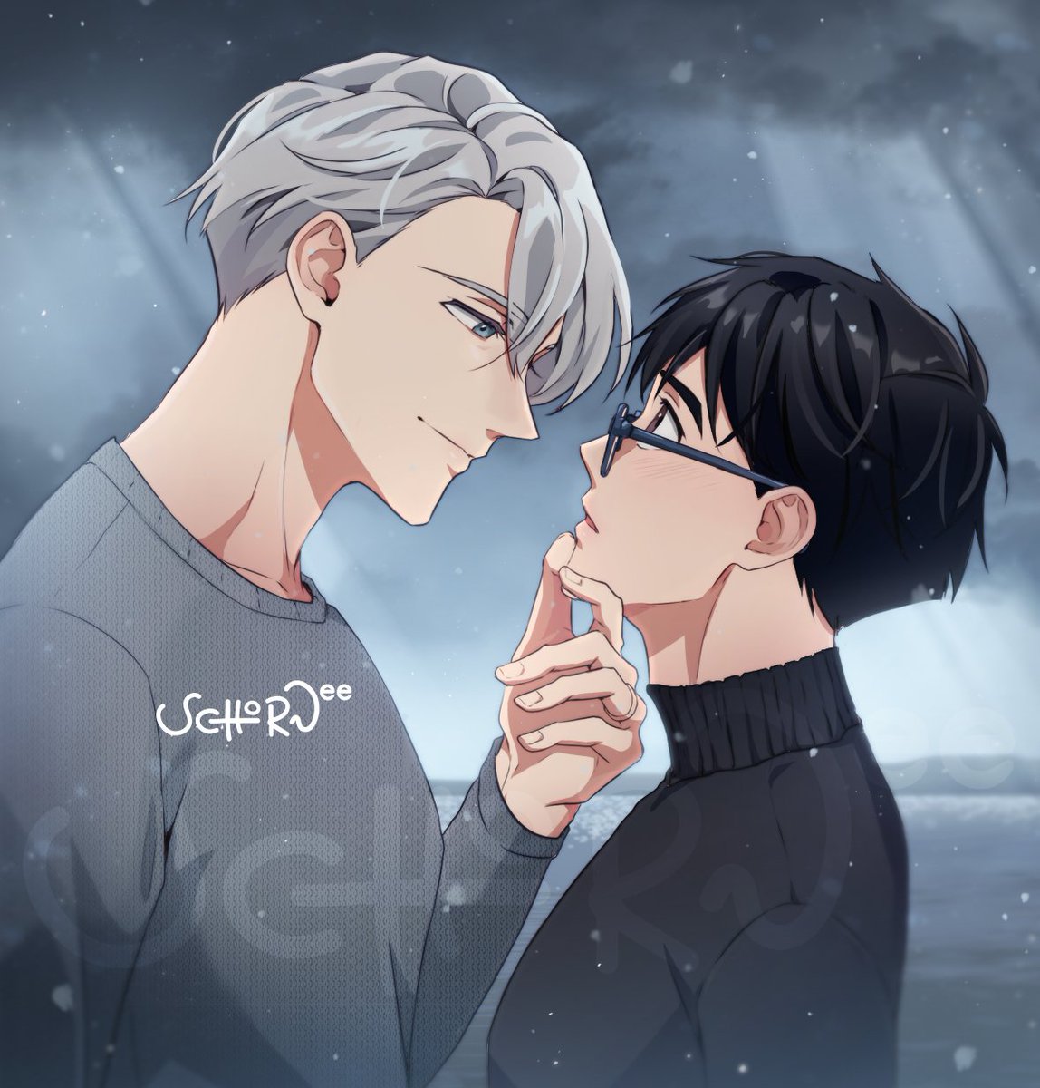 勝生勇利 ,ヴィクトル・ニキフォロフ 「I will never stop loving them. And I wil」|SchornEE @LBM 2023のイラスト