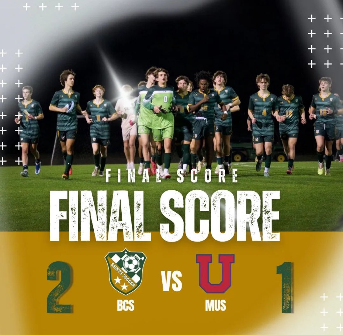 BCSSaintsSoccer's tweet photo. The Saints move to 10-1-1 on the season after tonight’s win over MUS

GOALS:
Jamar Willis (Jr) ⚽️

ASSISTS:
Chandler Cross (Fr) 🎁 https://t.co/CeY3PFOT4b