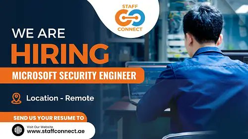 staffconnectuae's tweet image. We Are Hiring For  𝐌𝐢𝐜𝐫𝐨𝐬𝐨𝐟𝐭 𝐒𝐞𝐜𝐮𝐫𝐢𝐭𝐲 𝐄𝐧𝐠𝐢𝐧𝐞𝐞𝐫

No. Of Resource:- 01
Location:- Remote
NP:- Immediate
Email ID:- hr@staffconnect.ae
WhatsApp:- +971 52 6510238

Apply Here:- staffconnect.ae/job/microsoft-…

#staffconnectuae #microsoftsecurityengineer #uae