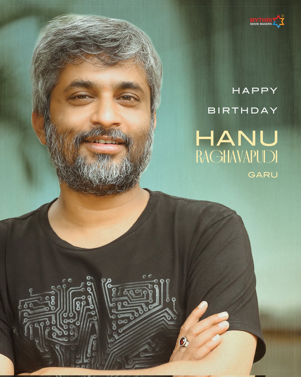 Happy Birthday to the man who has given his own style and signature to Telugu Cinema, our dearest director, @hanurpudi Garu ❤‍🔥 Wishing you an year filled with joy and success ✨