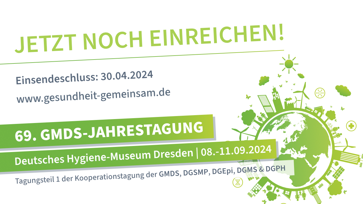 ‼️Call for contributions‼️ 69. GMDS-Jahrestagung–Nur noch knapp zwei Wochen bis zum Einsendeschluss für wissenschaftliche Beiträge!👉Hier geht’s zum Call für Full Paper, Abstracts, Workshops und Tutorials gesundheit-gemeinsam.de/call-for-contr… <a href="/gmdsEV/">GMDS e.V.</a> #MedInformatik #biometrics #Bioinformatics