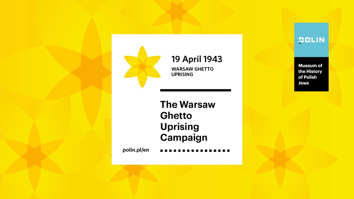 81 years ago, on April 19, 1943, the Warsaw Ghetto Uprising broke out. 🌼 Pin a daffodil today! 🌼 Share anniversary graphics, photos of daffodils or daffodil stickers - tag them with #RememberingTogether, #WarsawGhettoUprisingCampaign and #polinmuseum, @polinmuseum.
